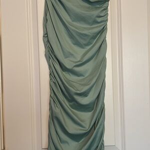Elegant Ruched Green Dress